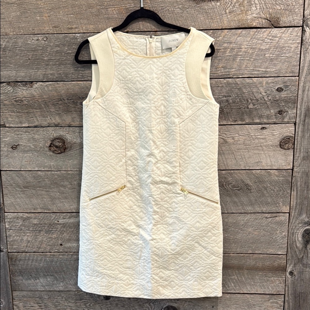 J. Crew Cream Sleeveless Sheath Mini Dress for Weddings